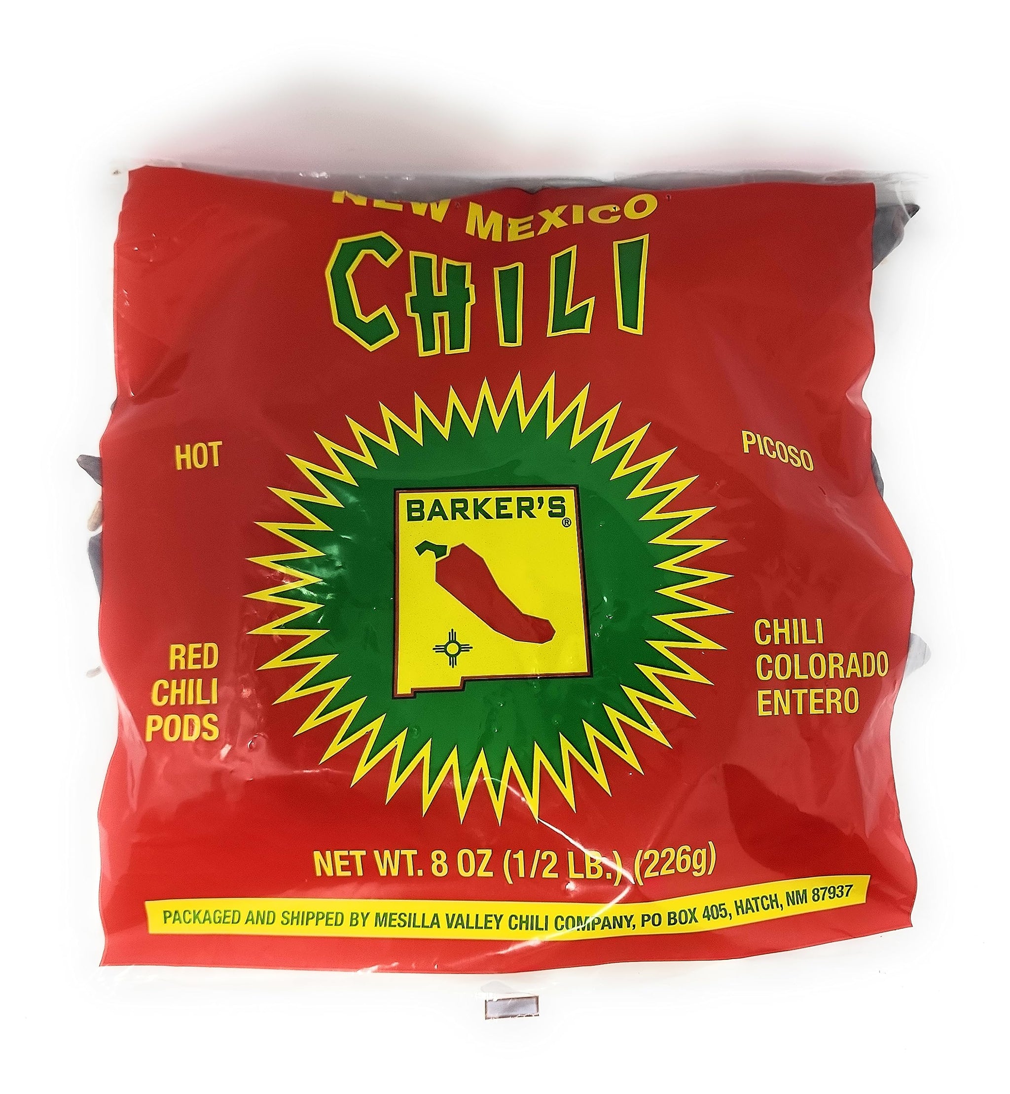 Barker's Hot Red Chili Pods From Hatch, NM - 8 oz