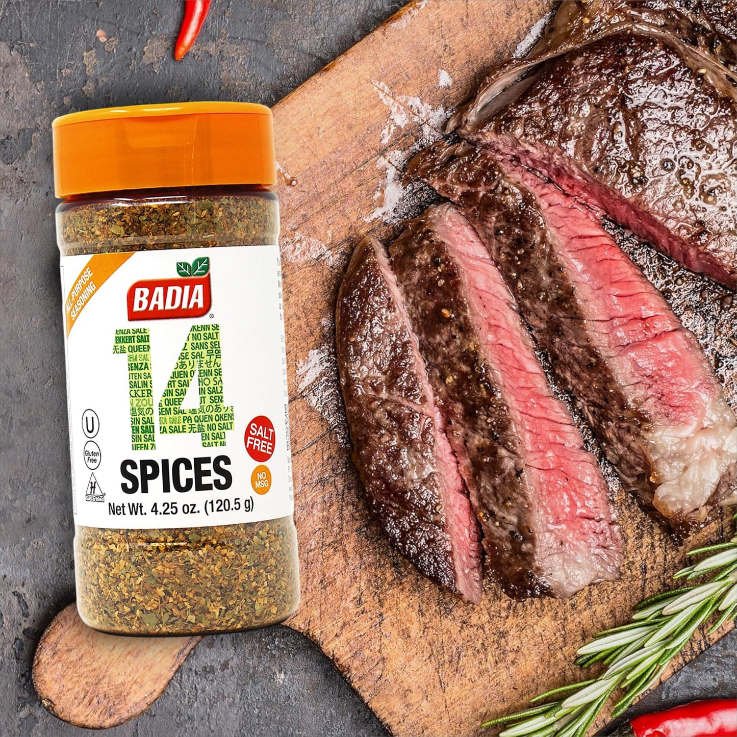 Badia 14 Spices Salt-Free All Purpose Seasoning, 4.25 oz - Savory Blend of Garlic, Onion, Herbs, Spices & Peppers