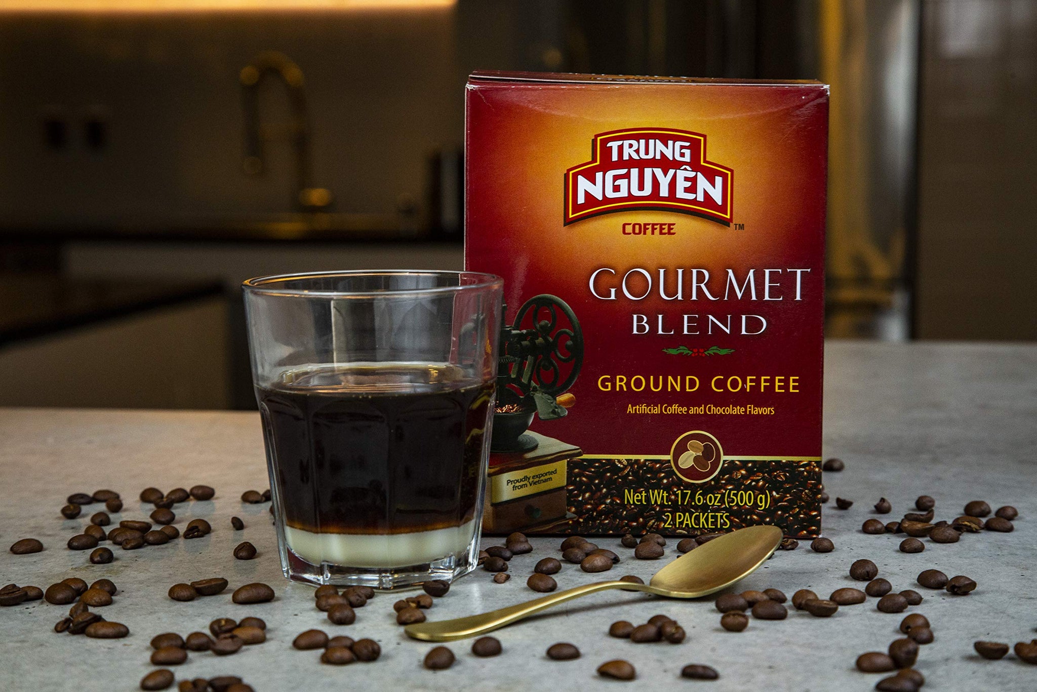 Trung Nguyen - Gourmet Blend - Roasted Ground Coffee Blend - Strong and Bold - Robusta, Arabica, Excelsa, & Catimor - Notes of Chocolate, Spices