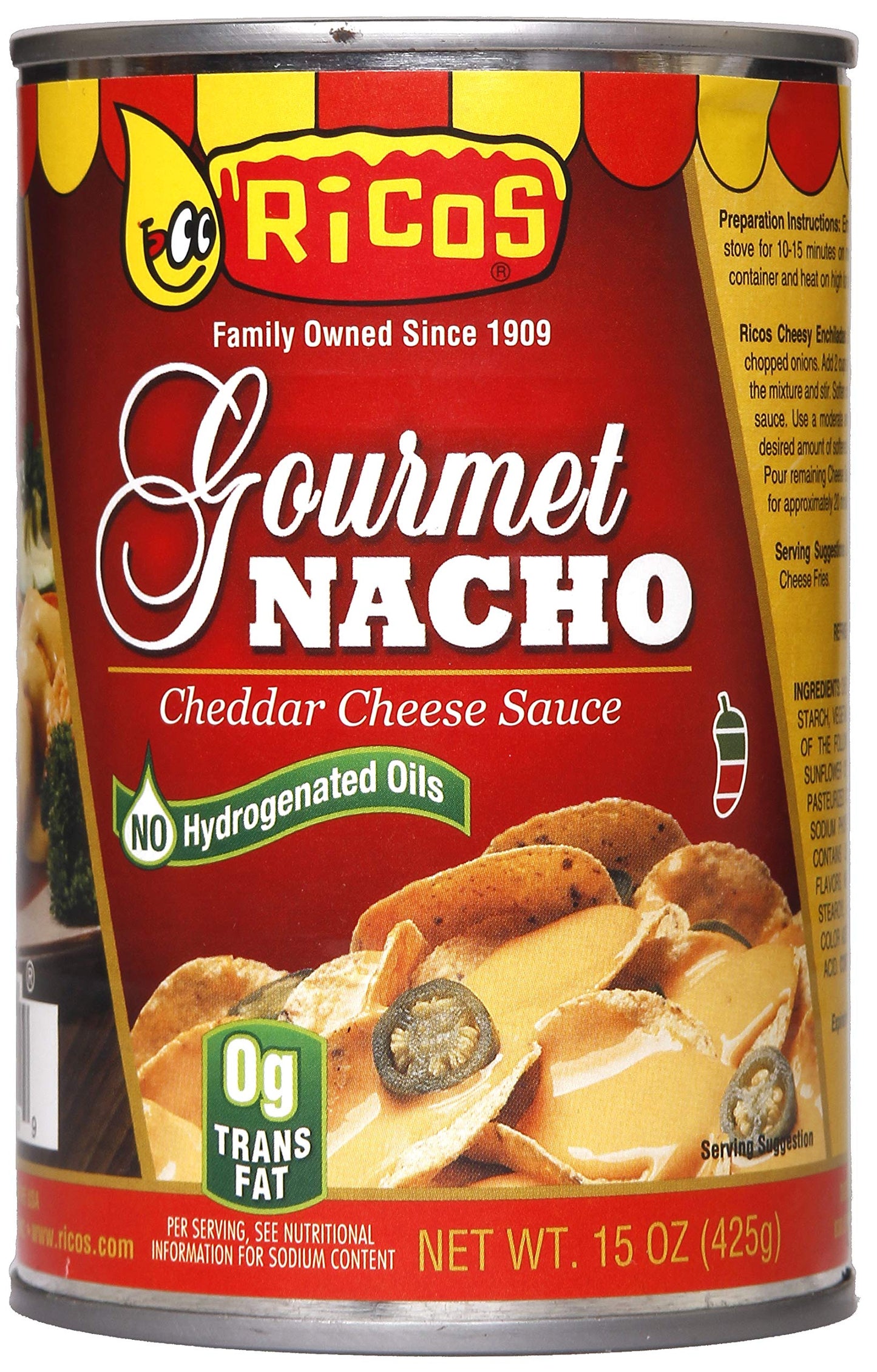 Ricos World Famous Gourmet Nacho Cheese Sauce (Case - 12 pack, 15oz cans)