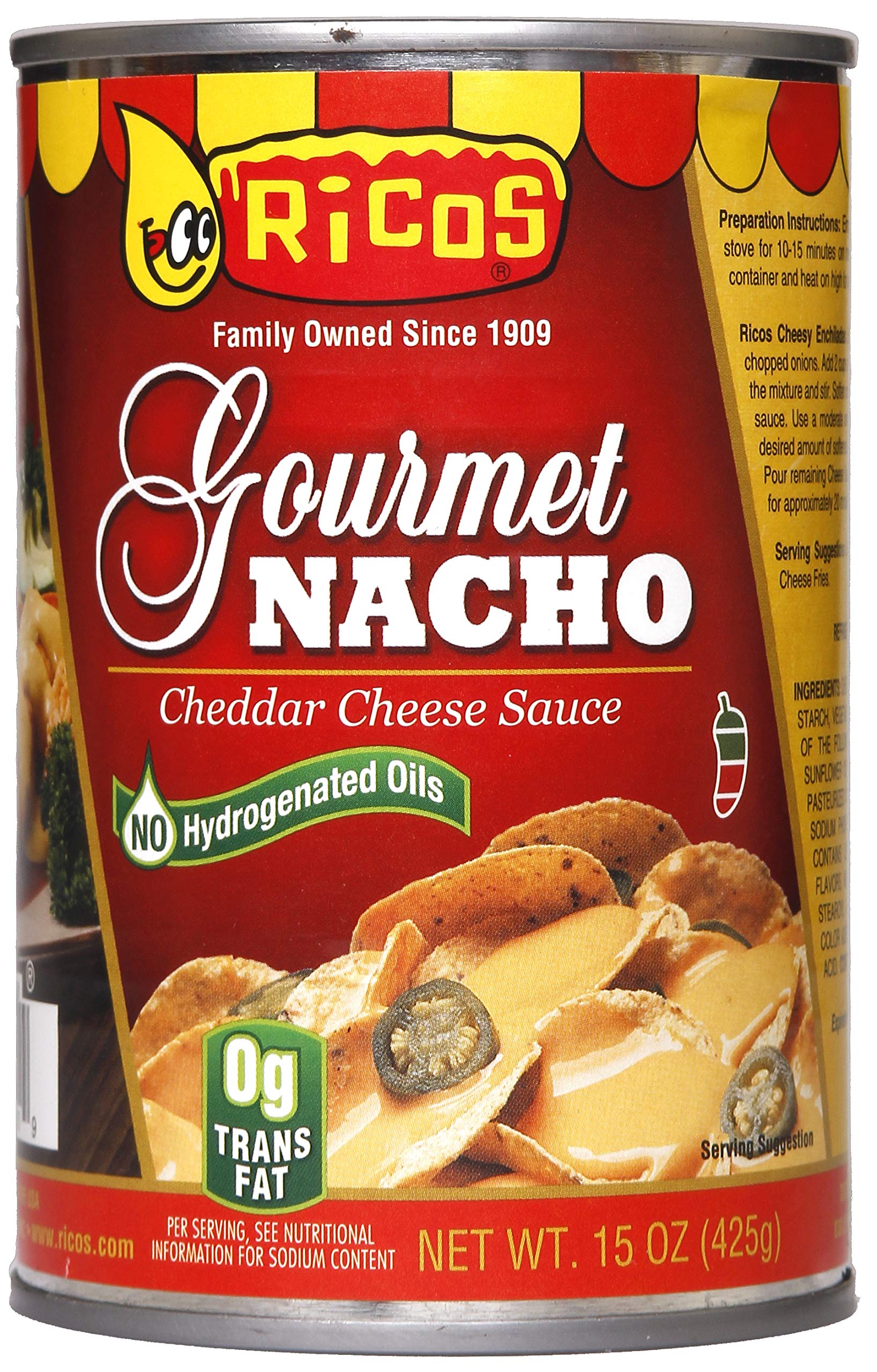 Ricos World Famous Gourmet Nacho Cheese Sauce (Case - 12 pack, 15oz cans)