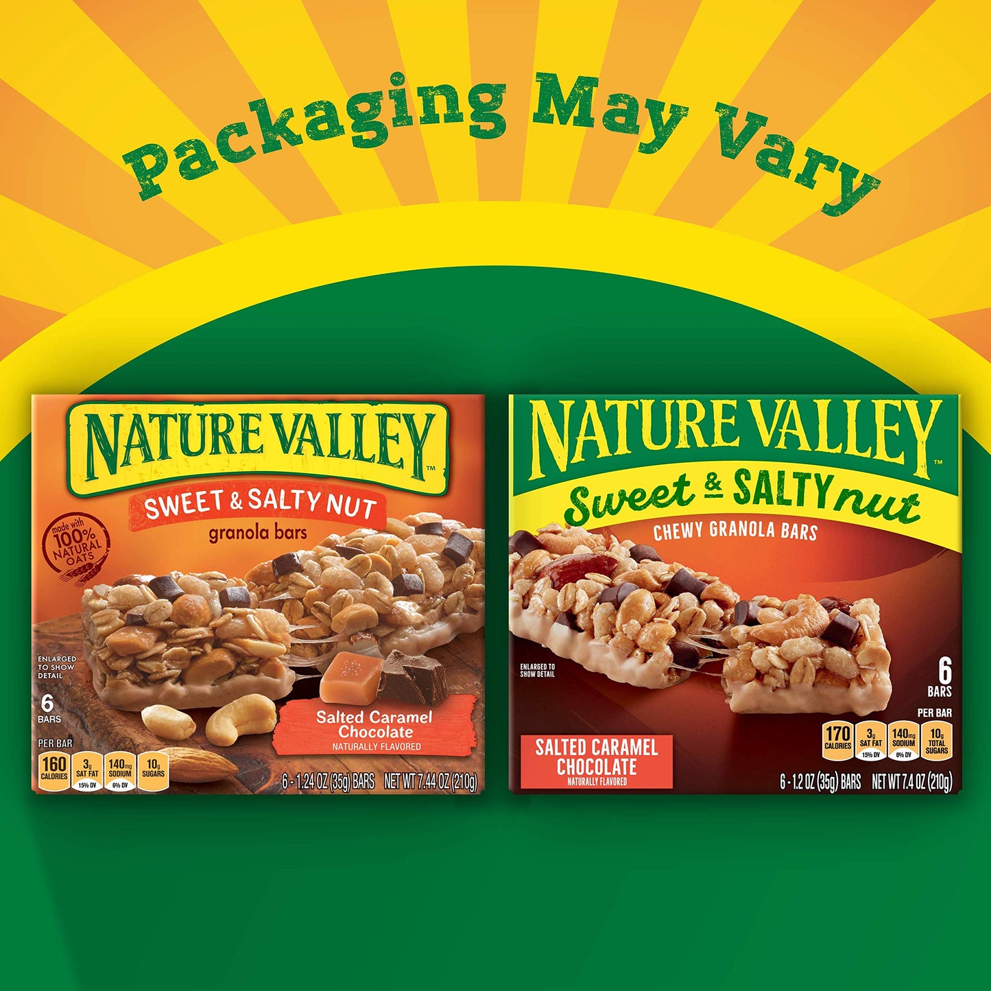 Nature Valley Granola Bars, Sweet Salty Nut, Salted Caramel Chocolate, 6 ct, 7.2 OZ