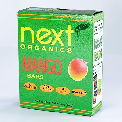 Next Organics Dried Mango Bar, 1 Ounce Bars (Box of 5)