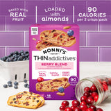 Nonni's THINaddictives Almond Thin Cookies - 6 Boxes Berry Blend Almond Cookies - Almond Cookie Thins w/Cranberries Blueberries Goldenberries Raisins