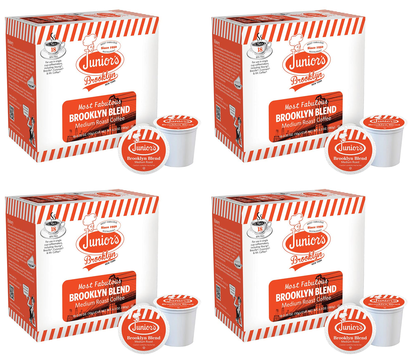 Junior's Most Fabulous Single Serve Coffee (Brooklyn Blend, 72 Count)