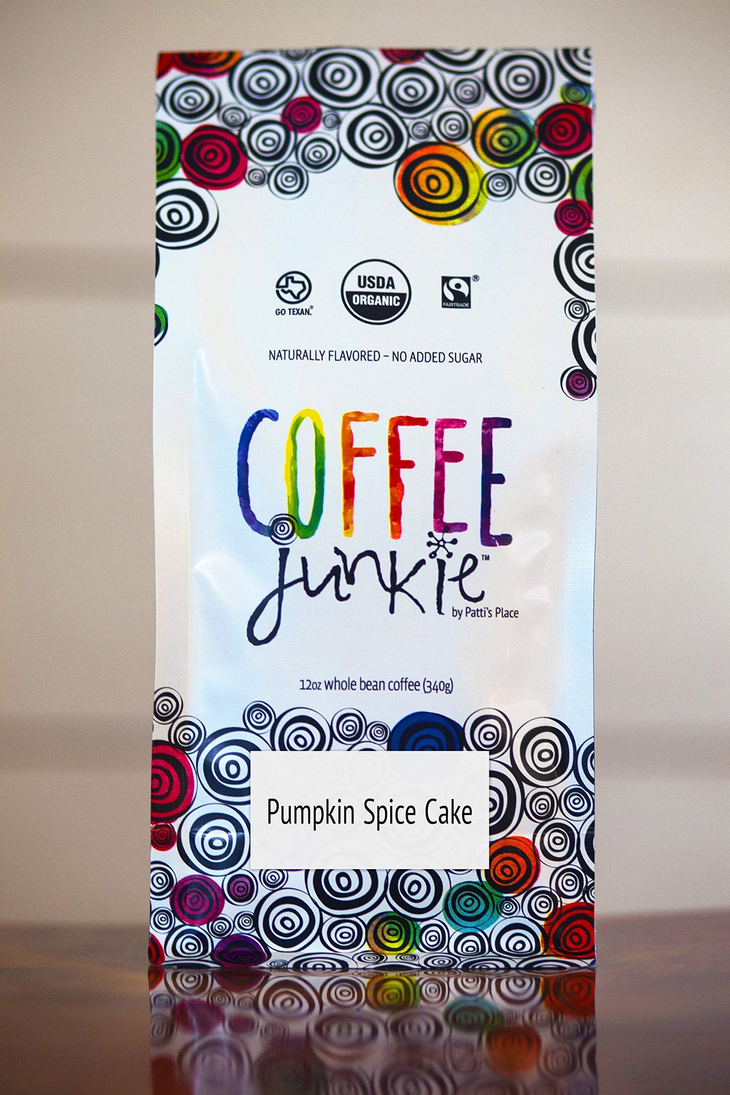 Coffee Junkie Pumpkin Spice Cake Naturally Flavored Organic Coffee Beans - 12 oz - Decaf