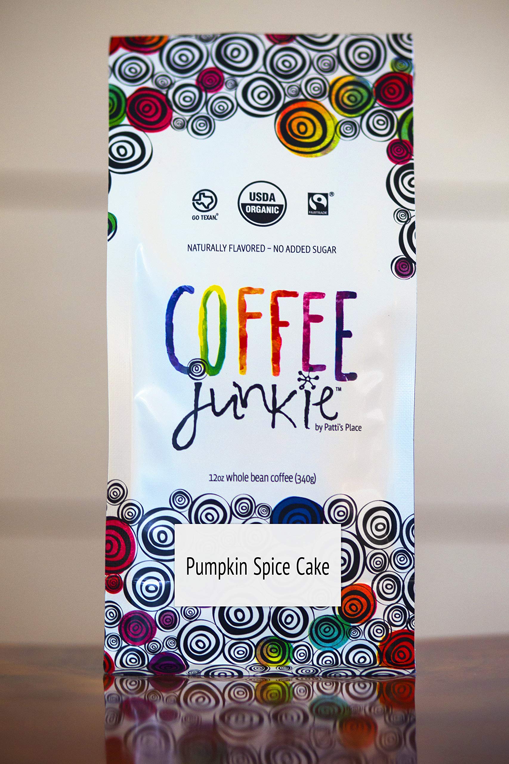 Coffee Junkie Pumpkin Spice Cake Naturally Flavored Organic Coffee Beans - 12 oz - Decaf