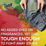 Shout Free Laundry Stain Remover Spray, Active Enzyme Formula is Fragrance, Bleach, and Dye Free, Removes Everyday Stains including Baby Stains - 22oz