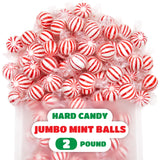 Jumbo Mint Balls - 2 Pound Bulk Pack - 90 Count - Peppermint Hard Candy Individually Wrapped - Classic Peppermint Candy for Jars, Gifting, and Holiday