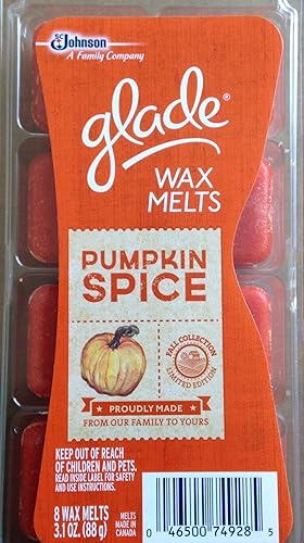 Glade Wax Melts, Pumpkin Spice, 8 Wax Melts (Pack of 3)