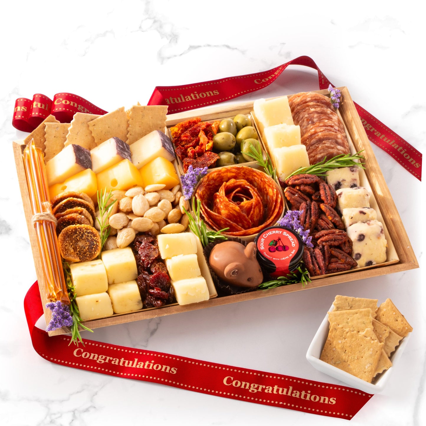 Nibble Charcuterie Congratulations Deluxe Board for 4-5, Ready to Serve Charcuterie Board