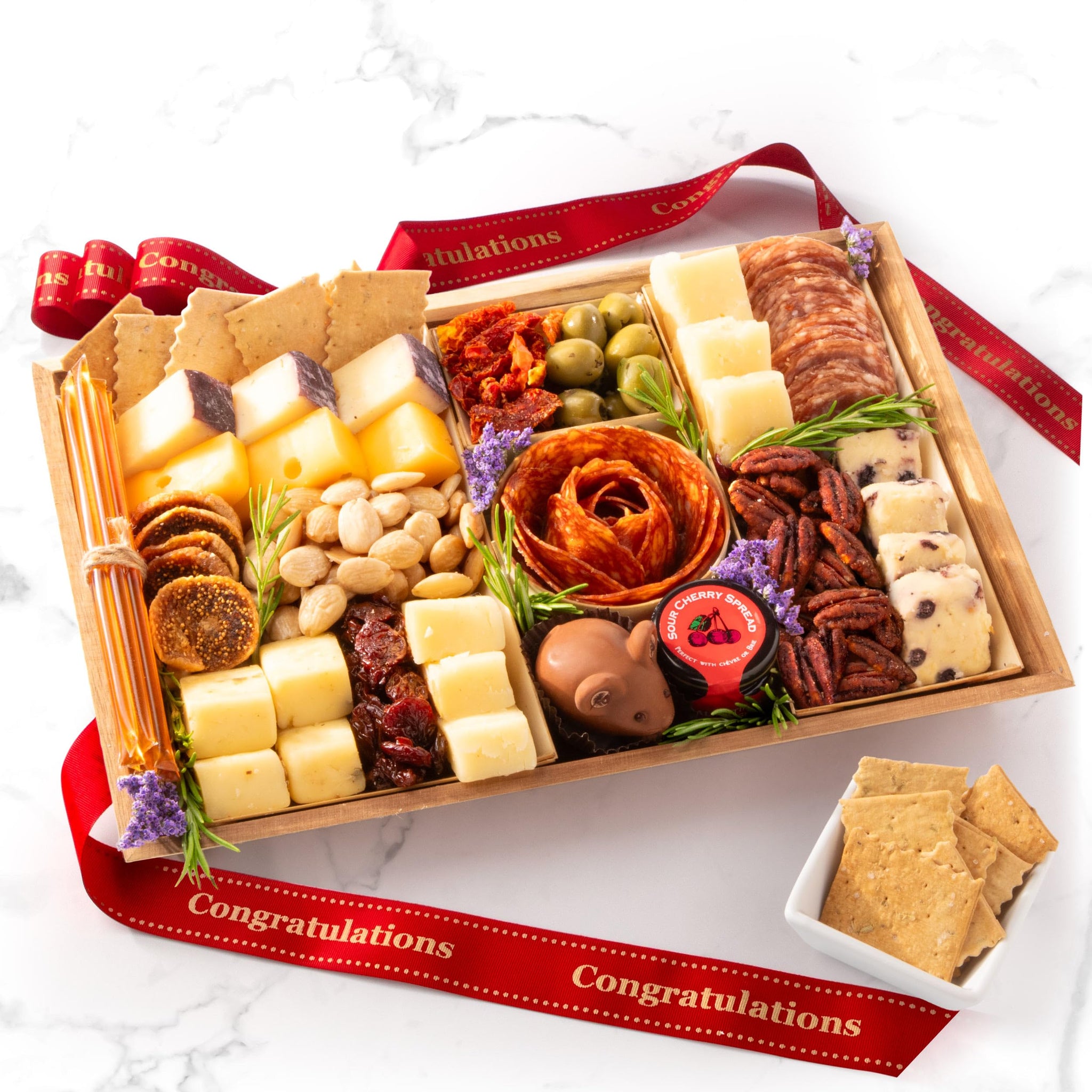 Nibble Charcuterie Congratulations Deluxe Board for 4-5, Ready to Serve Charcuterie Board