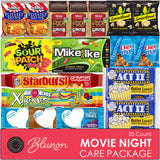Movie Snacks Box - Movie Night Basket Gift Set - Movie-Night Snack Box for Families and Kids - Gift Basket - Popcorn Movie Night Kit - Popcorn, Candy