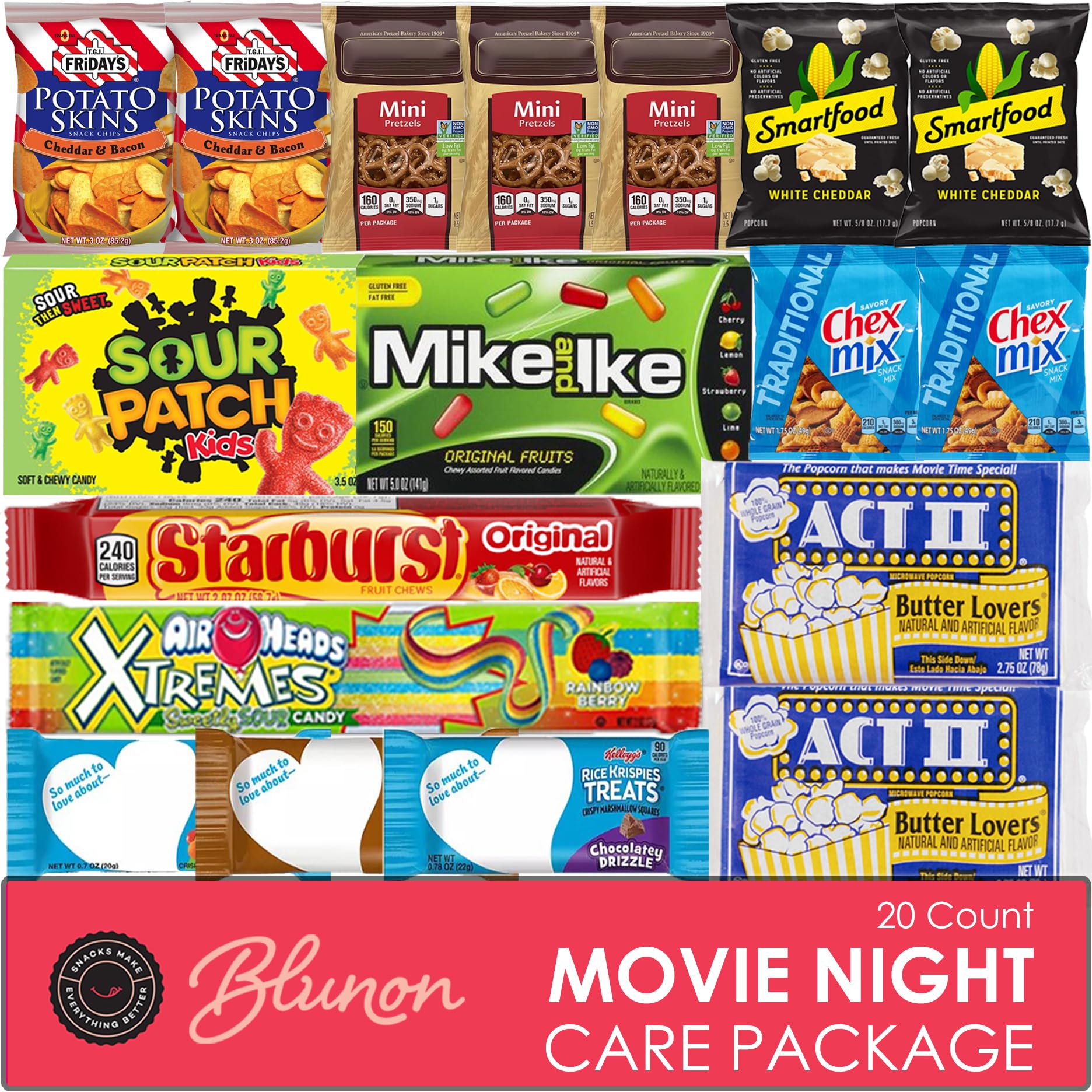 Movie Snacks Box - Movie Night Basket Gift Set - Movie-Night Snack Box for Families and Kids - Gift Basket - Popcorn Movie Night Kit - Popcorn, Candy