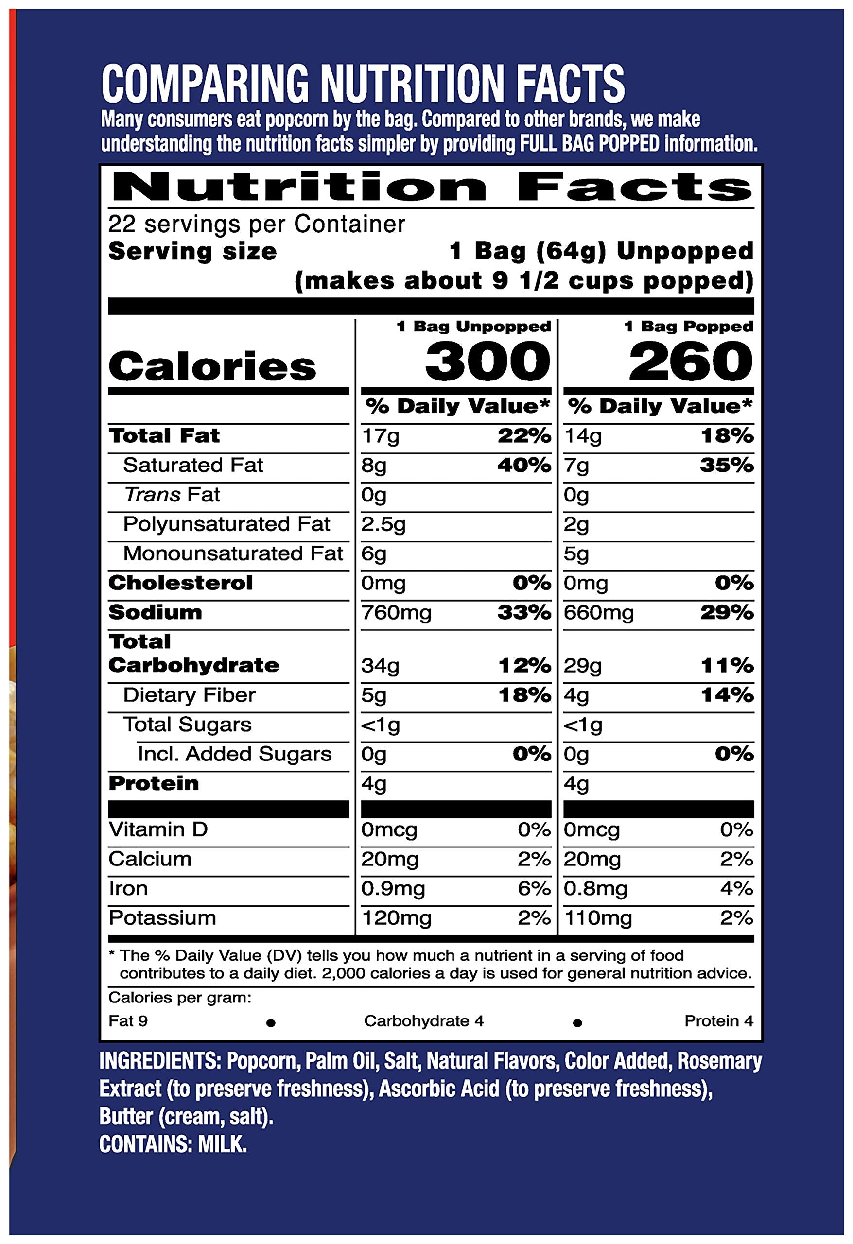 Pop Weaver Microwave Popcorn, Extra Butter, 22 Bags per Box…