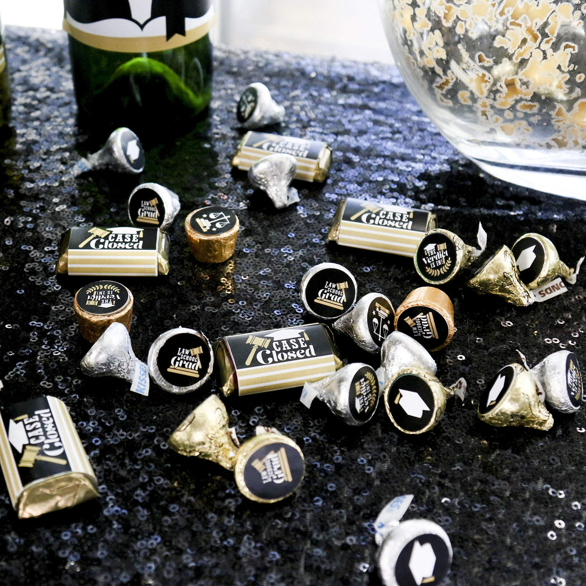 Law School Grad Party Favors - Round Candy Stickers - 108pc