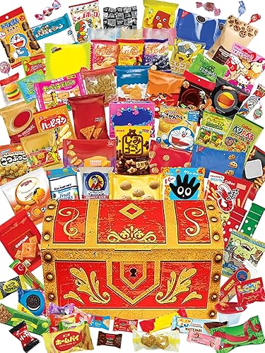 OKURIMONO 70 Count Snack Box - Assorted Japanese & American Snacks | International Snack Gift Box, College Care Package for Kids, Teens & Holidays