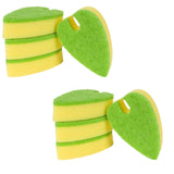 Evriholder Quick Dry Kitchen Sponges, Dual-Sided, Leaf Design for Scrubbing Dishes and Pots, Hangs from Sink Faucet to Dry, Helpful Silverware