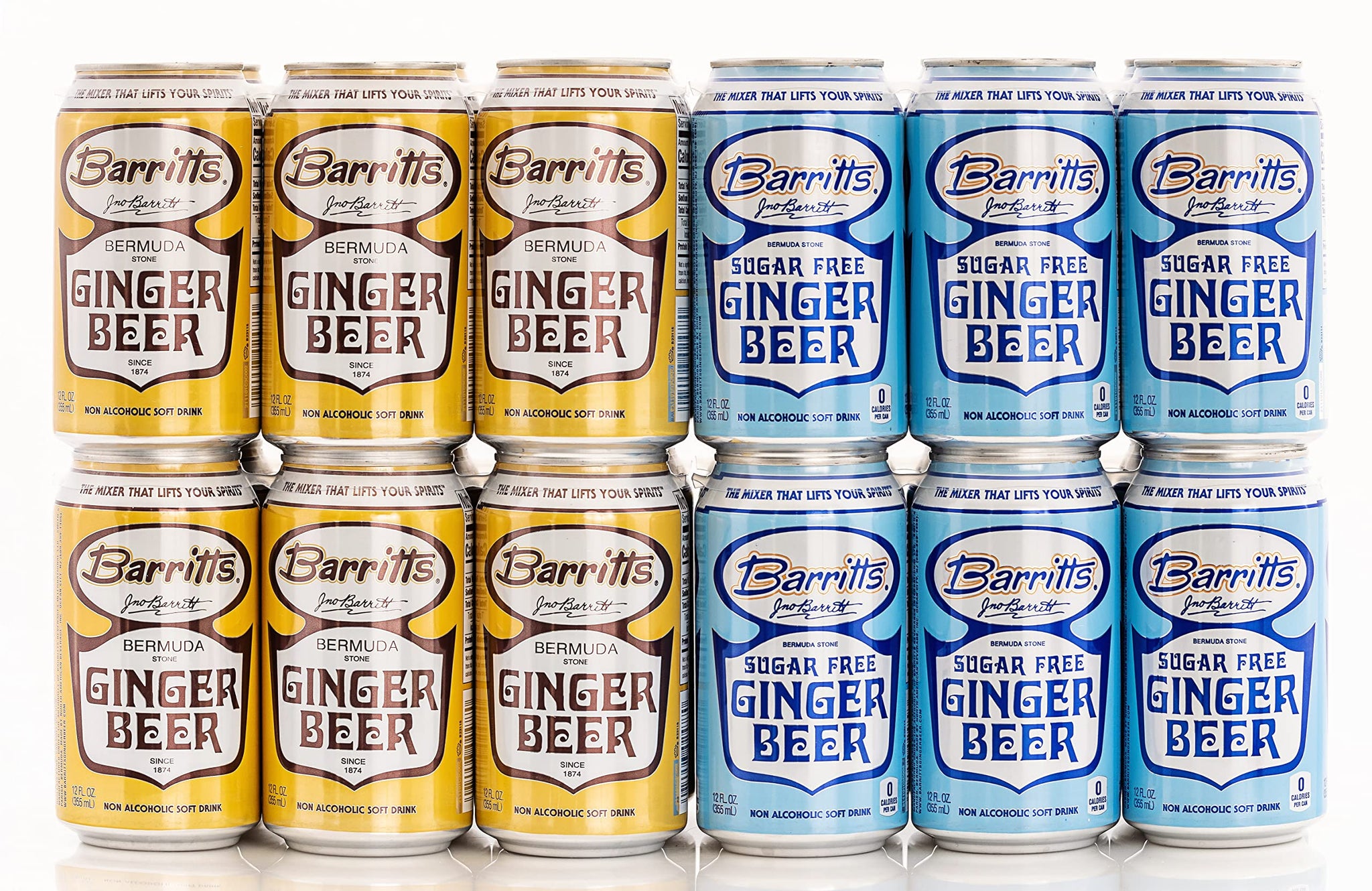Barritt's Sugar Free Diet Ginger Beer, Non-Alcoholic Soda Cocktail Mixer, 12 fl oz Cans, 12 Pack, No Aspartame