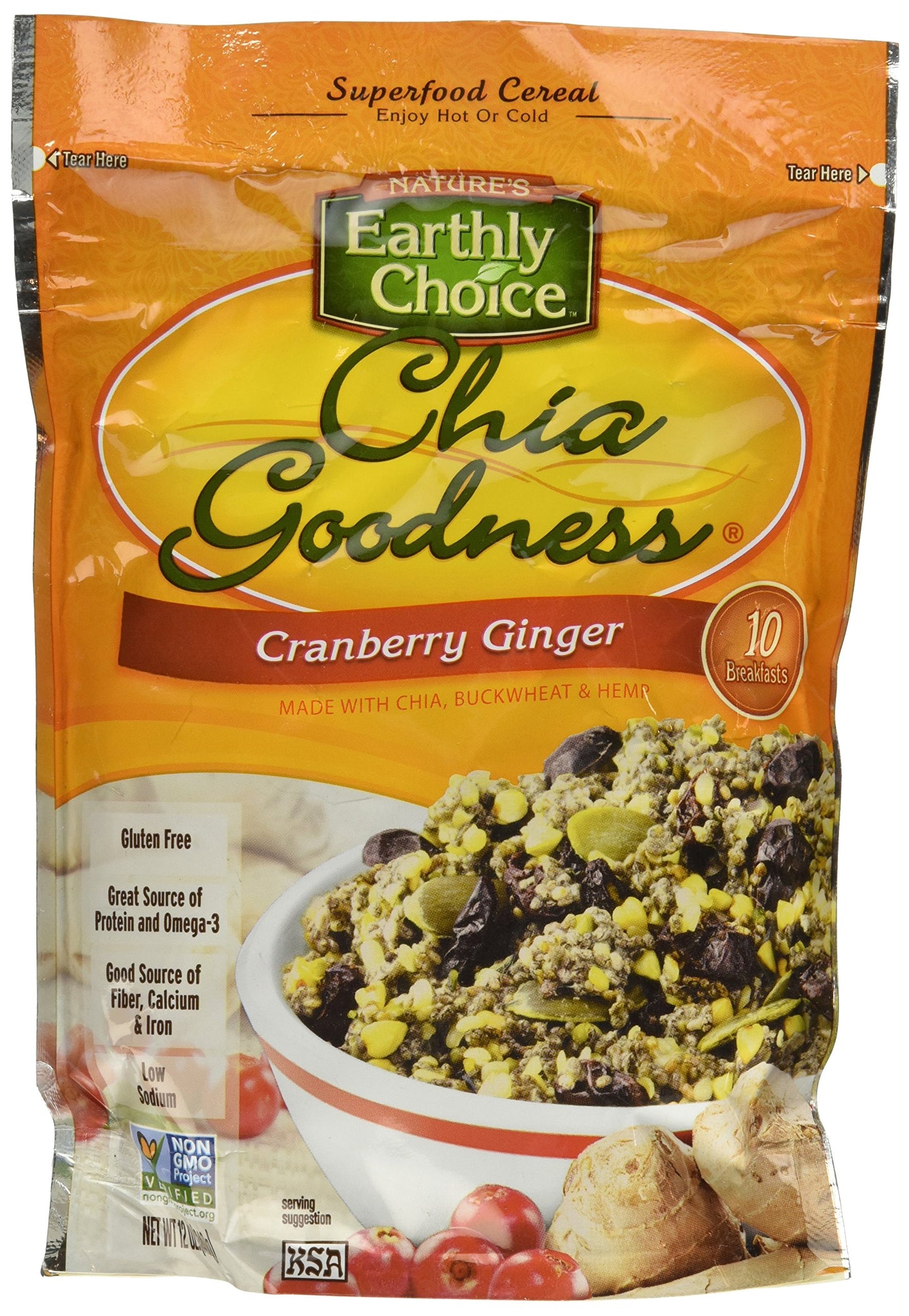 Ruth's Chia Goodness, Cranberry Ginger, 12 Ounce