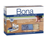Bona Ultimate Hardwood Floor Care Kit - Includes Microfiber Mop, Microfiber Cleaning Pads, Microfiber Dusting Pad, Hardwood Floor Cleaning Solution