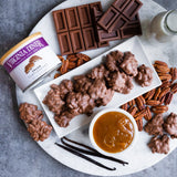 Virginia Diner Chocolate Pecan Dovetail Candy Clusters with Caramel - Preservative Free from Virginia Since 1929-18 Oz