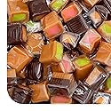 Caramel Candy Mix - 2 Pound Pack 150 Count - Filled Creamy Caramels Individually Wrapped - Vanilla, Chocolate, Apple, and Strawberry Cubes - Chewy