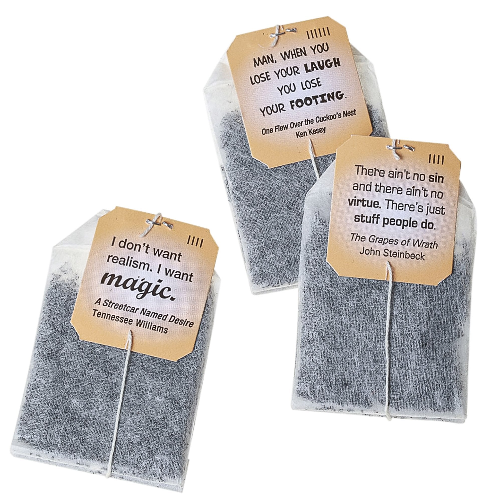 Novel Teas - Book Lover's Gift of Modern American Classics Tea contains 25 teabags individually tagged with literary quotes for the book lover, made