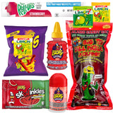 Tiktok Chamoy Pickle Kit With Fruit-Roll-up & Chips, Includes Lucas Gusano, Skwinkles Salsagheti & More - Snack Gift Box by Ma Lit Candy (Big Tex