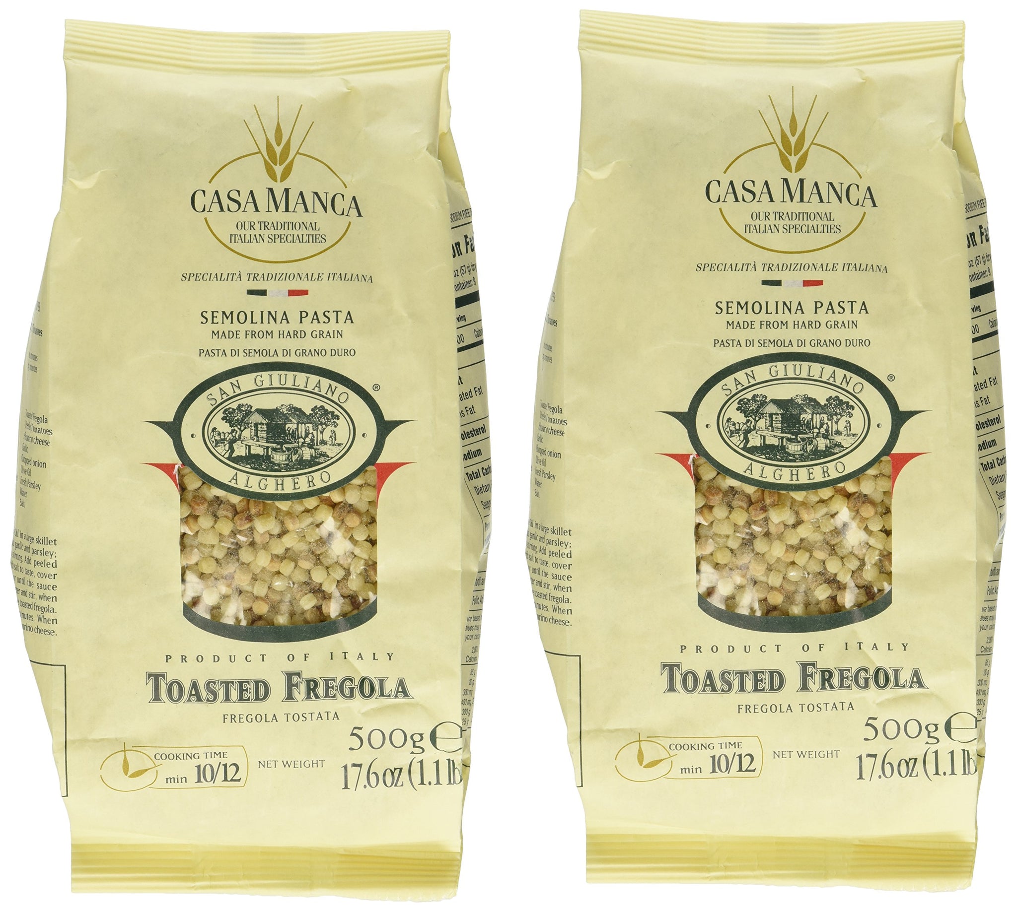 3 Set Casa Manca - Italian Toasted Fregola, (2)- 1.1 Pound Pkgs