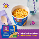 Annie's Classic Cheddar Deluxe Rich and Creamy Mac and Cheese with Organic Pasta, Made with Real Cheese, Dinner Side or Snacks, 4 Cups, 10.4 oz