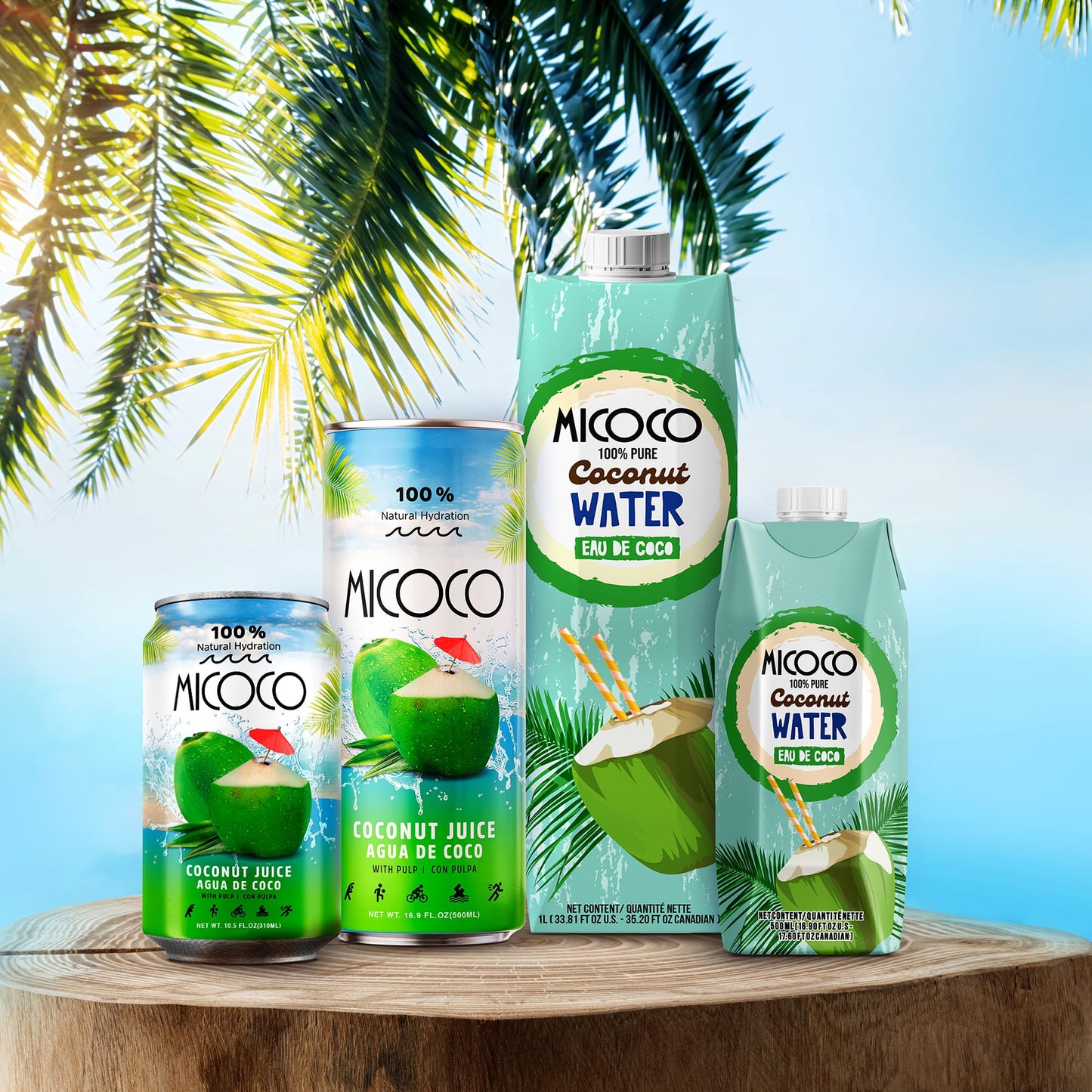 MICOCO Coconut Juice, 60% Juice, With Pulp, 10.5 Fl Oz (Pack of 24)