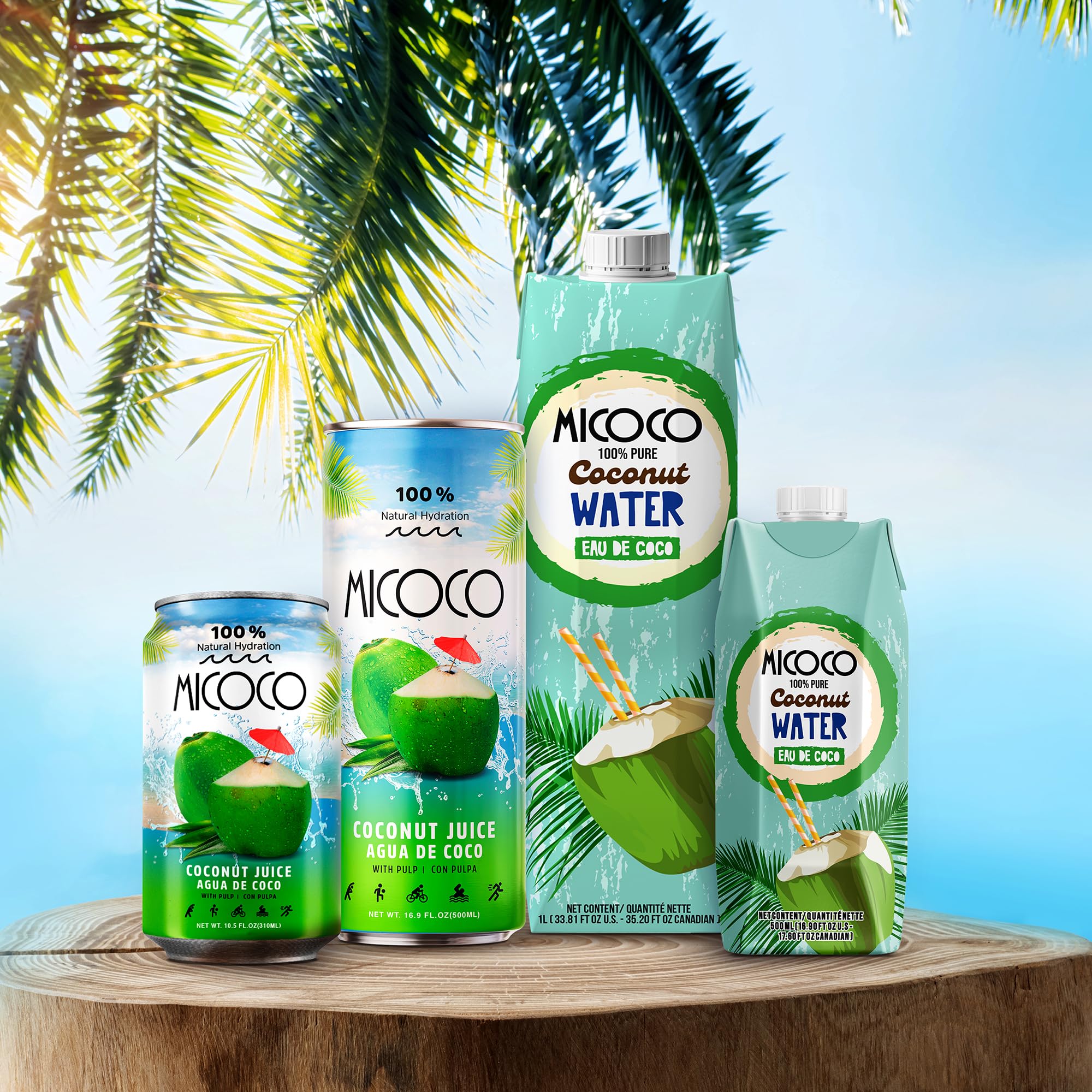 MICOCO Coconut Juice, 60% Juice, With Pulp, 10.5 Fl Oz (Pack of 24)