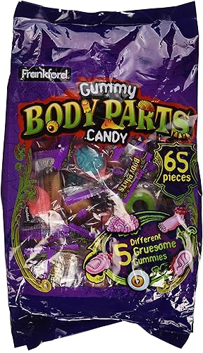 Frankford Gummy Body Parts Candy 60 Pieces Halloween Individually Wrapped