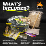 PhoLicious Instant Chicken Pho, Authentic Vietnamese Rice Noodle Soup Kit with Spices & Broth Mix, Ramen Noodles Alternative, Quick Microwave Meal