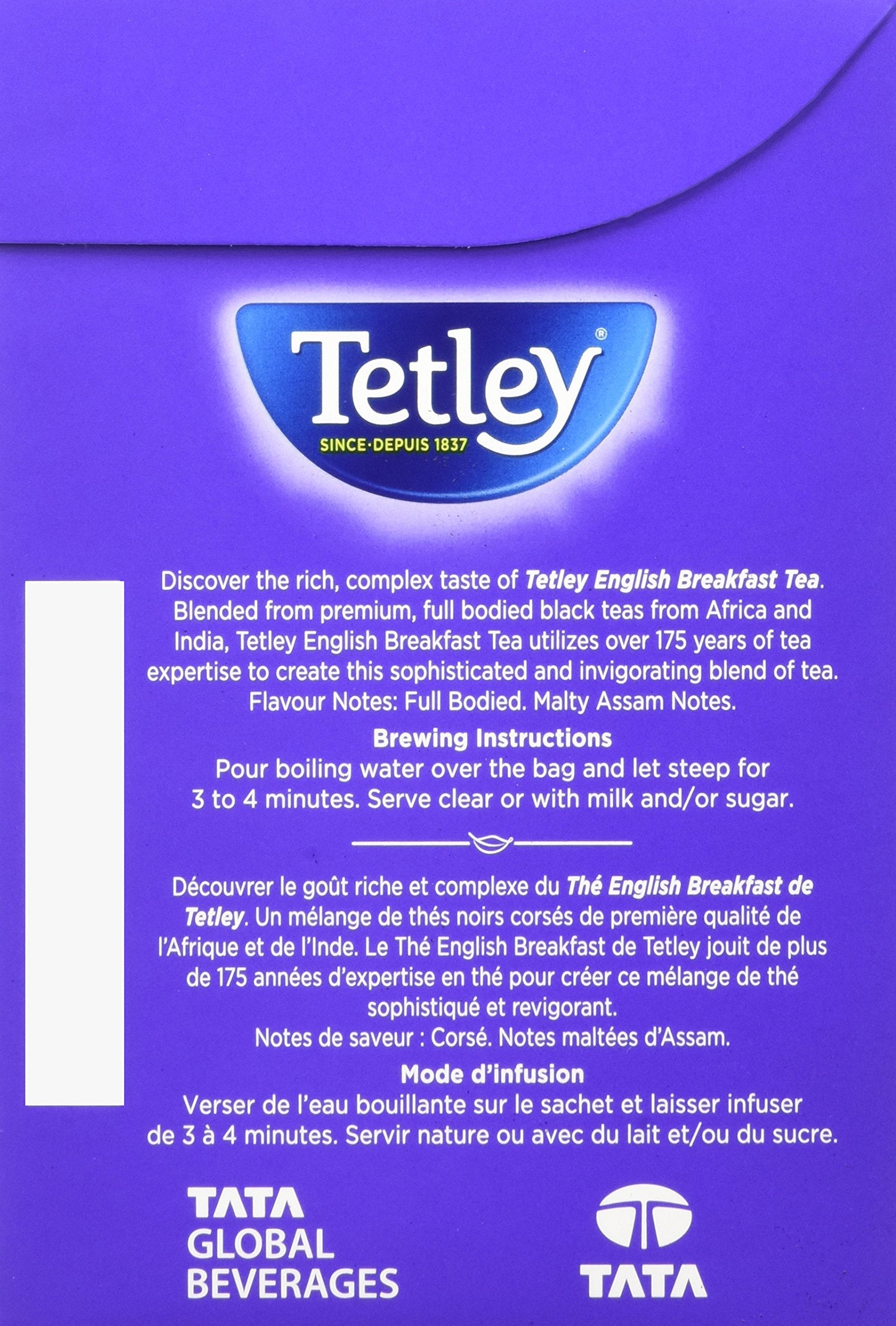Tetley English Breakfast Tea, 60 Count, 189g/6.7 oz., (Imported from Canada)