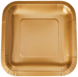 Creative Converting Touch of Color 18 Count Square Paper Lunch Plates, Glittering Gold