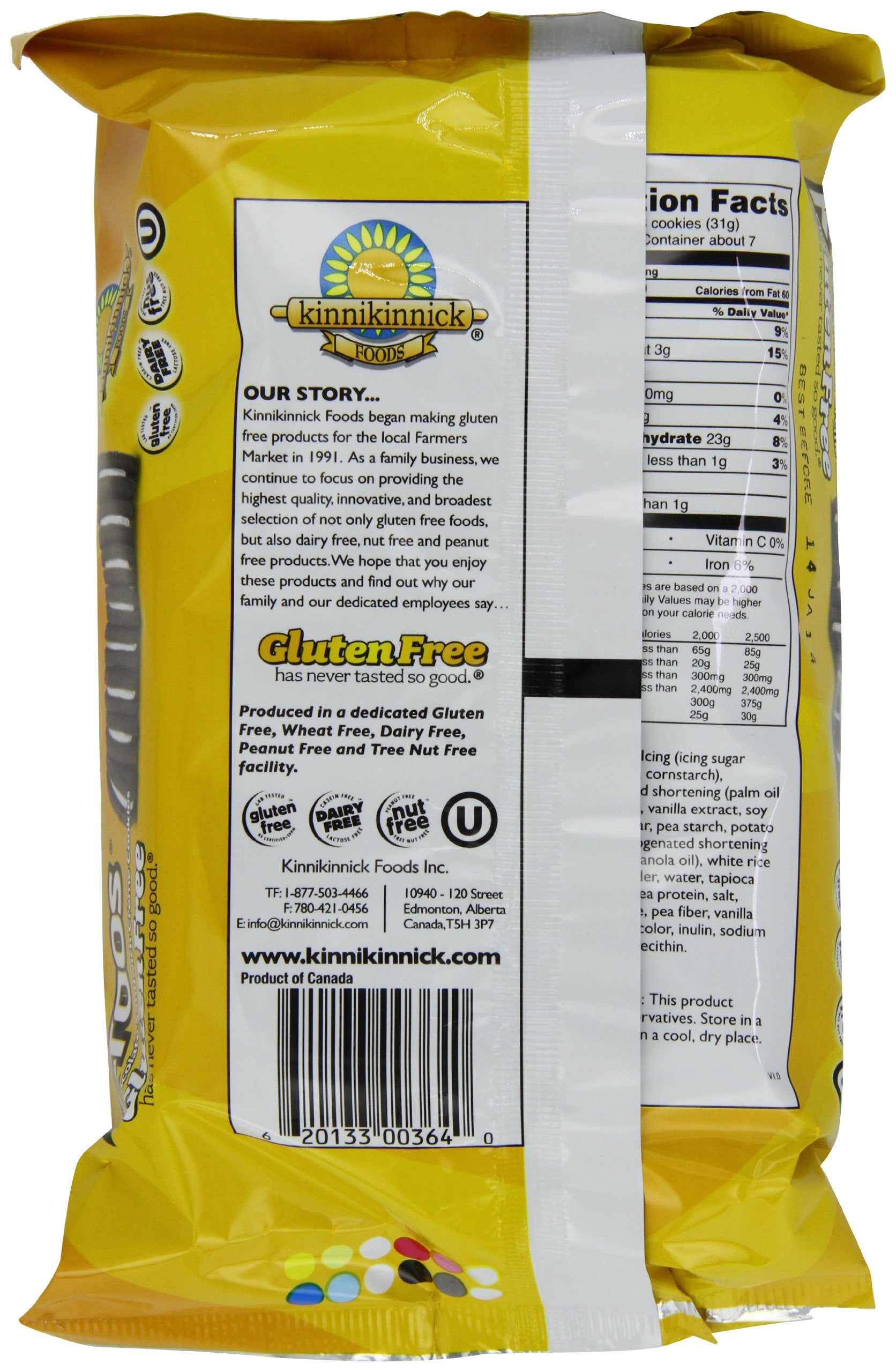 KinniToos Gluten Free Cookies, Chocolate Sandwich Creme, 8 Ounce (Pack of 6)