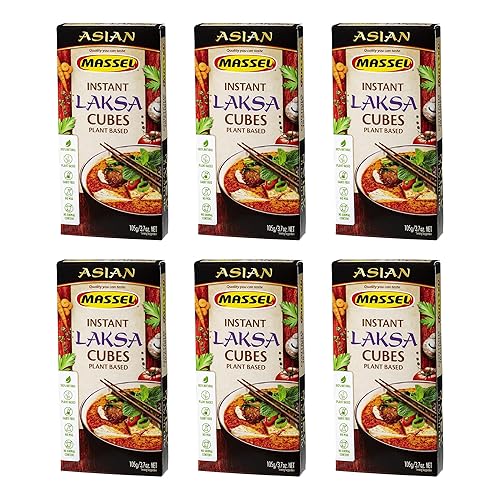 Massel Instant Laksa Bouillon Broth Cubes | 6 x 105g | Gluten & Dairy Free, No MSG, Non-GMO, Trans Fat Free, No Animal Content