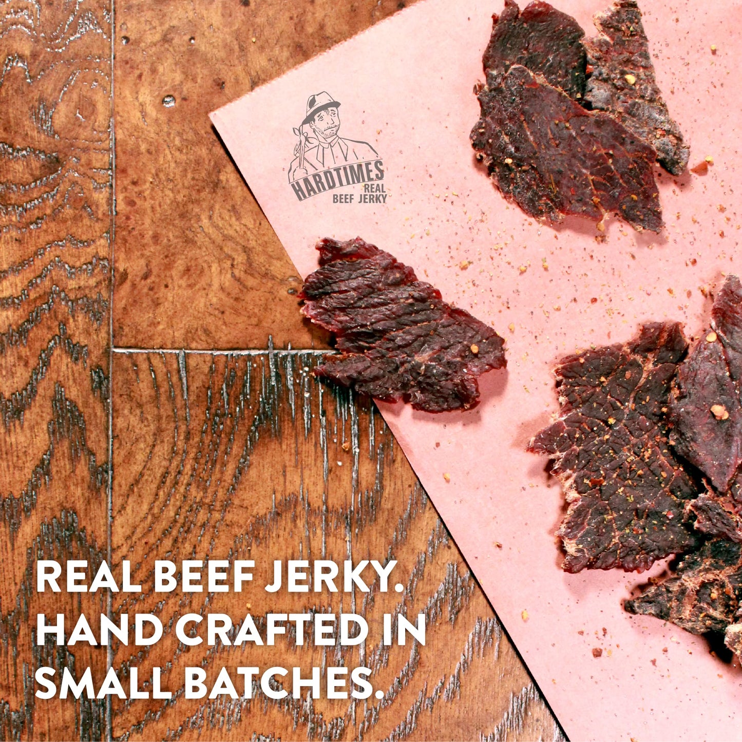 Hardtimes Handcrafted Beef Jerky - Original Flavor - 4 Pack of 2.25 oz. Bags