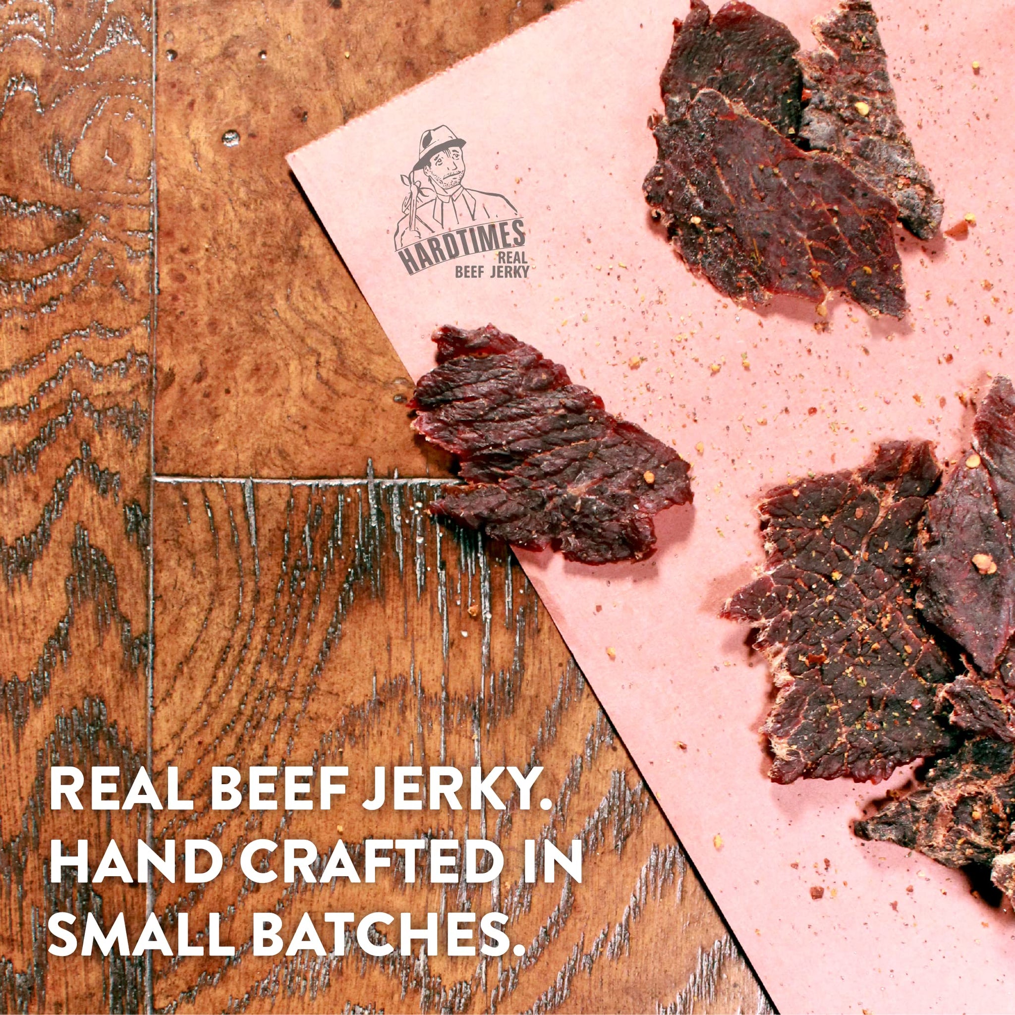 Hardtimes Handcrafted Beef Jerky - Original Flavor - 4 Pack of 2.25 oz. Bags