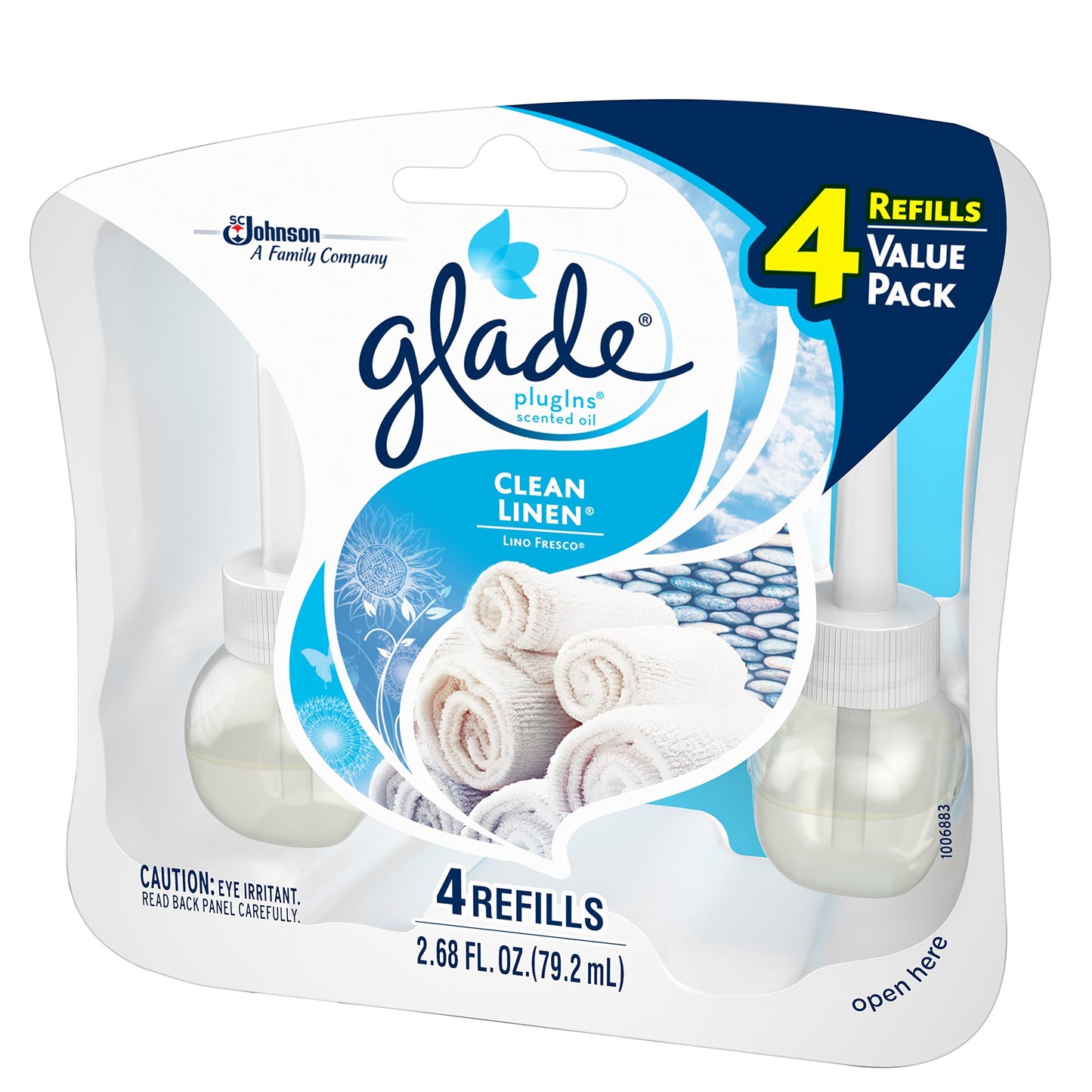 Glade Plugins Scented Oil Air Freshener Refill - Clean Linen - 2.68 oz - 4 ct