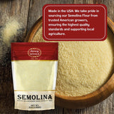 Spicy World Semolina Flour 3 LB (48 Ounce) | USA Grown Semolina for Pizza, for Pasta, and Bread Making | Fine Ground, Bulk Yellow Durum Semola Flour