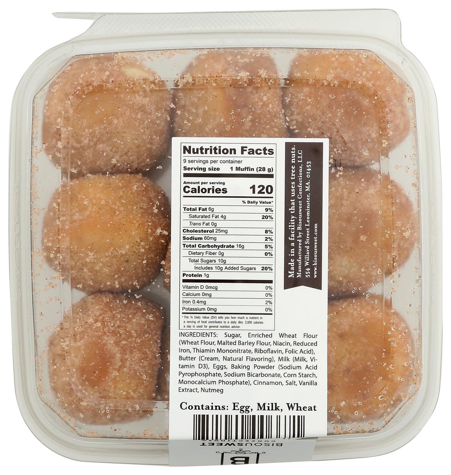 Bisousweet Confections Cinnamon Doughnut Muffins, 9 OZ