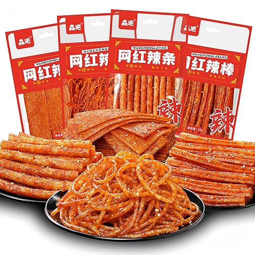 Spicy Strip Small Gluten Latiao - Chinese Special Classic Handmade Gluten Latiao Snack Food Delicious Snacking for Holiday gift Fragrant Spicy