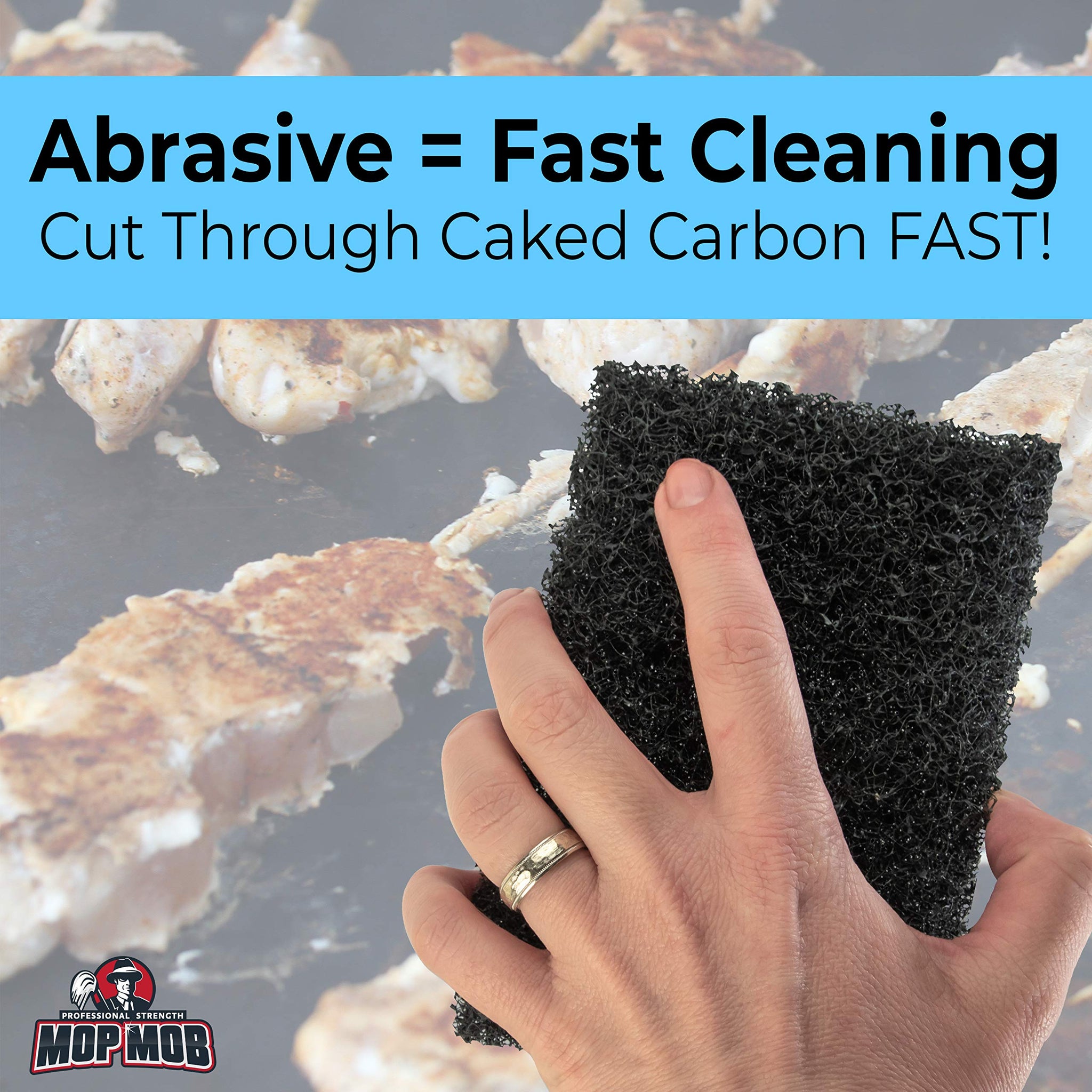 Restaurant-Grade Griddle Cleaning Pads 5 Pack. Use on Metal Grills, Cast Iron Cooktops & Stainless Steel Flat Tops. Quickly Cleans & Scours Baked-On