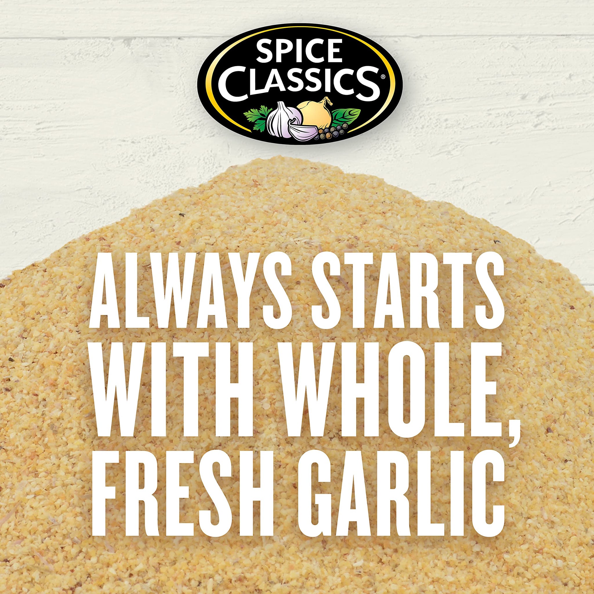 Spice Classics Granulated Garlic, 25 oz - One 25 Ounce Container of Garlic Powder Seasoning, Use on Vegetables, Meats, Rubs and Dressings for a Bold