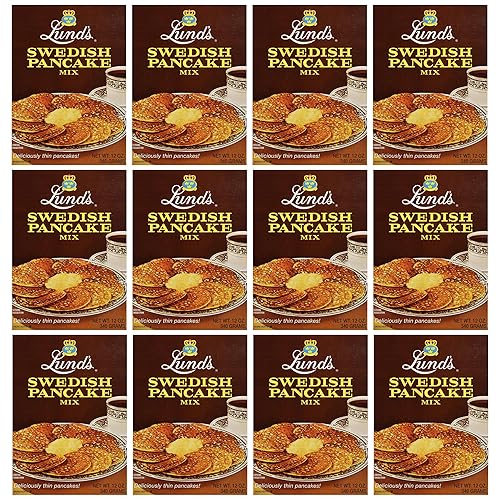 Lund’s Swedish Pancake Mix, Deliciously Thin & Light Pancakes, 12 oz, Traditional Scandinavian Recipe - Easy Mix for Breakfast or Brunch [Pack of 12]