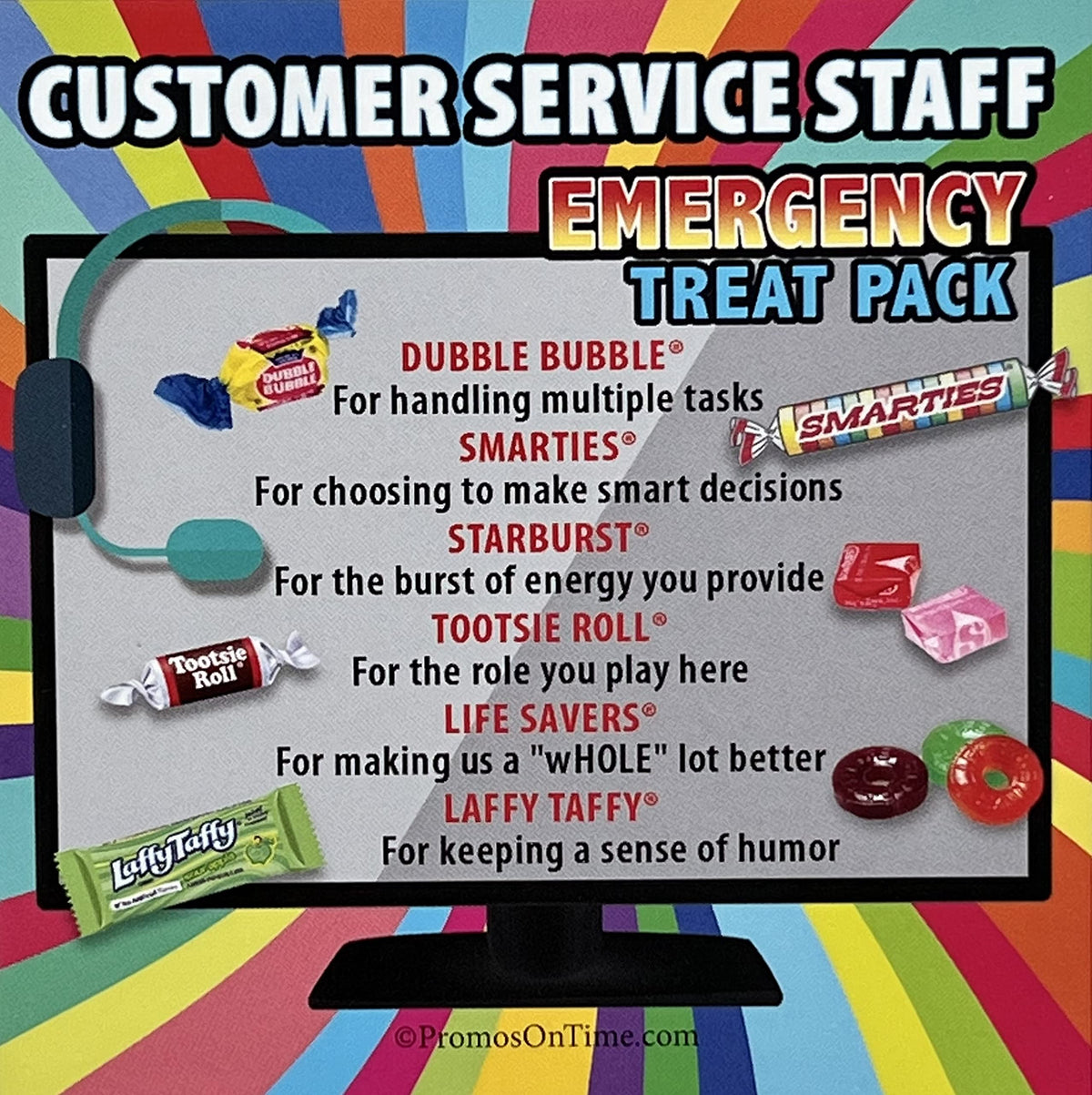 Customer Service Staff Emergency Treat Pack (25 per unit) Gifts of Appreciation for Customer Service Week