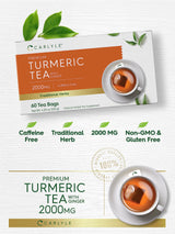 Carlyle Turmeric Ginger Tea Bags | 60 Count | Caffeine Free Herbal Blend | Non-GMO & Gluten Free Supplement